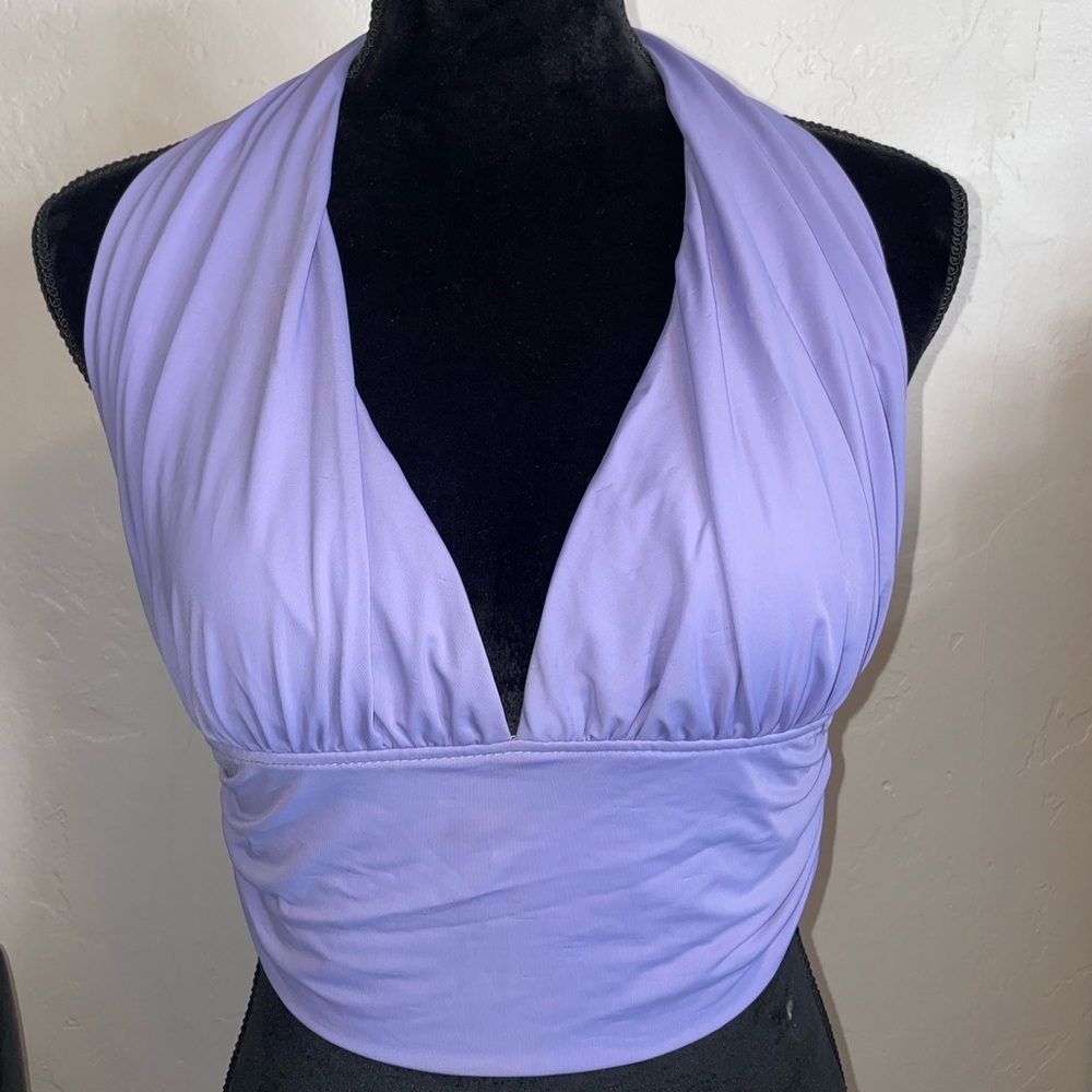 Purple Crop Halter Top